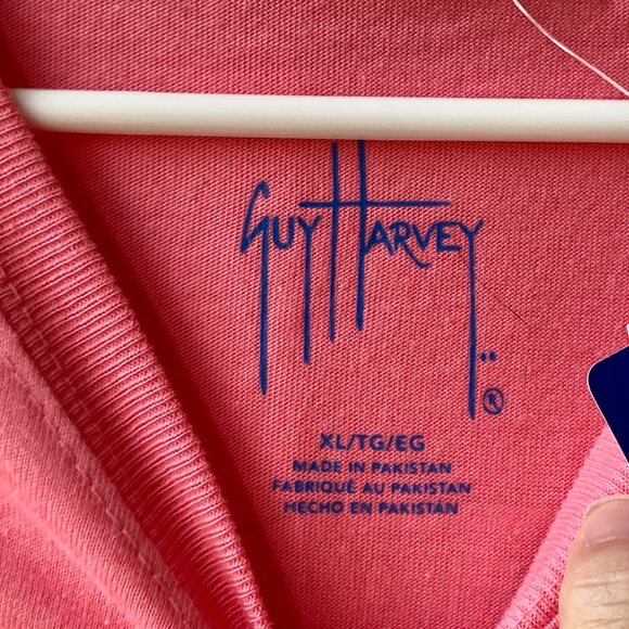 Guy Harvey Fishing T-Shirt Swordfish Womens Size XL Pink Lemonade Cayman Islands - Picture 10 of 15